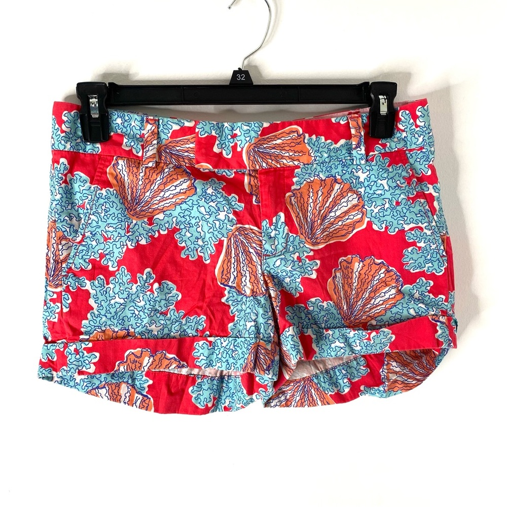 Lilly Pulitzer Blue Red Seashell Coral Barclay Shorts